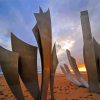 Sunset Omaha Beach The Braves Sculpture Paint By Numbers