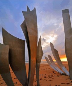 Sunset Omaha Beach The Braves Sculpture Paint By Numbers