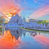 Thailand Chiang Rai White Temple At Sunset Paint By Numbers