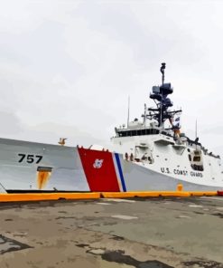 United States Coast Guard In The Harbour Paint By Numbers