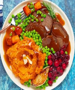 Vegan Roast Dinner Paint By Numbers