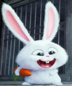 White Cartoon Rabbit Paint By Numbers