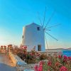 Windmill In Paros Greece Paint By Numbers