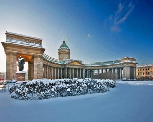 Winter Snow Kazan Cathedral Paint By Numbers