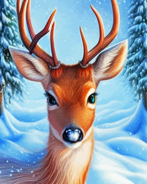 Winter Fawn Paint By Numbers