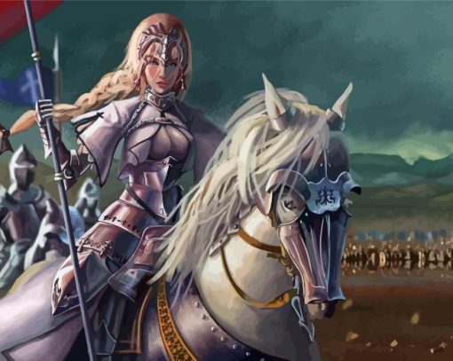 Woman Warrior On Horse Paint By Numbers