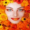 Women In Orange Flowers Paint By Numbers