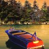 Wooden Vintage Boat On Lake Paint By Numbers