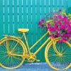 Yellow Bike And Flowers Paint By Numbers