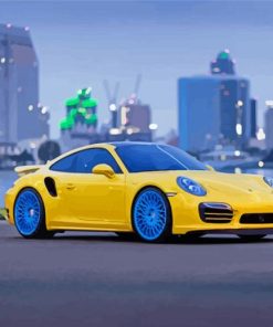 Yellow Porsche Paint By Numbers