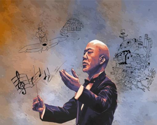 Abstract Joe Hisaishi Paint By Numbers