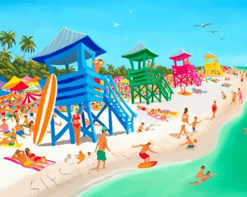 Aesthetic Siesta Key Beach Paint By Numbers