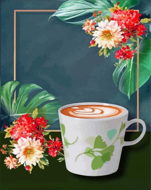 Aesthetic Floral Coffee Paint By Numbers