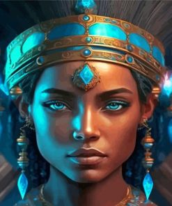 African Lady With Blue Eyes Paint By Numbers