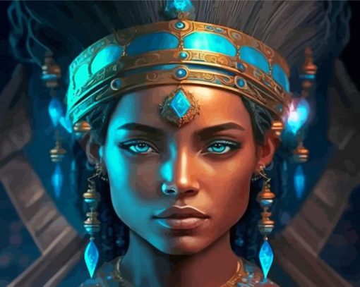 African Lady With Blue Eyes Paint By Numbers