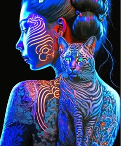 Asian Lady And Tiger Paint By Numbers