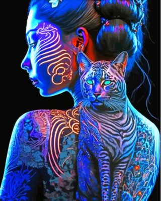 Asian Lady And Tiger Paint By Numbers