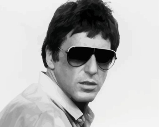 Black And White Tony Montana Paint By Numbers