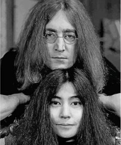 Black And White Yoko Ono And Lennon Paint By Numbers