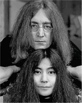 Black And White Yoko Ono And Lennon Paint By Numbers