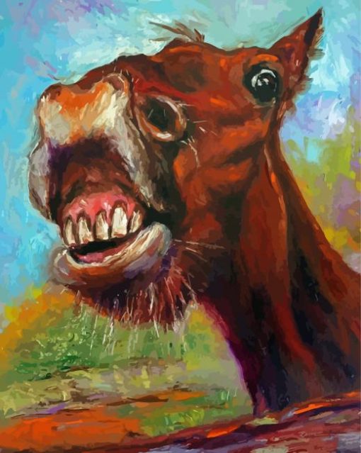 Brown Laughing Horse Paint By Numbers