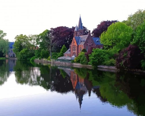 Bruges Minnewater Park Lake Paint By Numbers