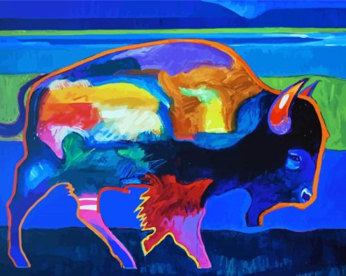 Buffalo Colorful Animal Paint By Numbers