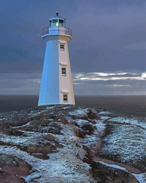 Cape Spear In Winter Paint By Numbers