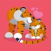 Cartoon Mama Tiger And Baby Paint By Numbers