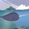 Cartoon Narwhal Underwater Paint By Numbers