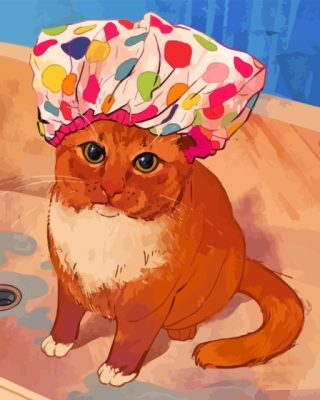 Cat Shower Art Paint By Numbers