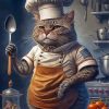 Chef Cat Cooking Paint By Numbers