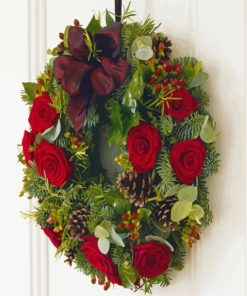 Christmas Roses Wreath Paint By Numbers