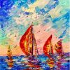 Colorful Sailboats Abstract Paint By Numbers