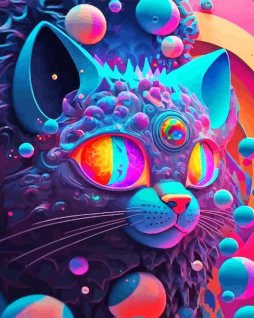 Colorful Cat Paint By Numbers