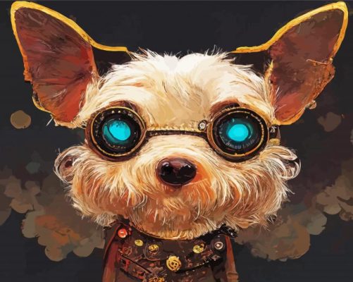 Cool Steampunk Dog Paint By Numbers