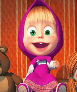 Cute Masha And The Bear Paint By Numbers