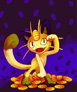 Cute Meowth Paint By Numbers