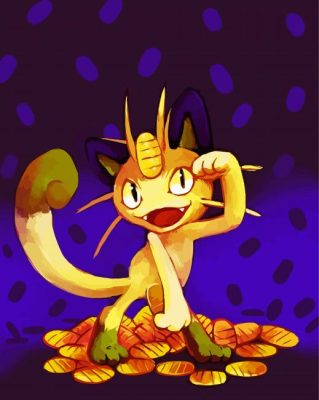 Cute Meowth Paint By Numbers