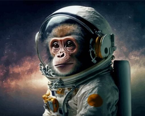 Cute Space Astronaut Chimp Paint By Numbers