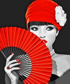 Deco Woman With Fan Paint By Numbers