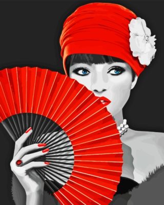 Deco Woman With Fan Paint By Numbers