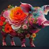 Floral Pig Paint By Numbers