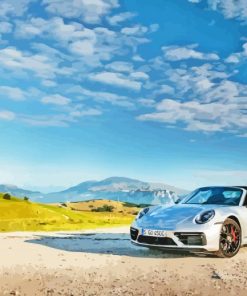 Grey Porsche Targa Paint By Numbers