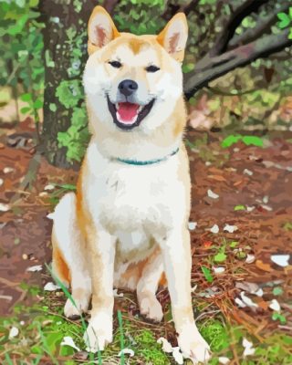 Happy Hachiko Puppy Paint By Numbers