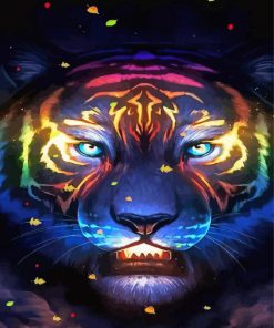 Mad Neon Tiger Animal Paint By Numbers