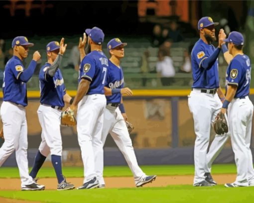 Milwaukee Brewers Team Paint By Numbers