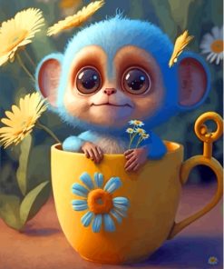 Monkey In A Mug Paint By Numbers