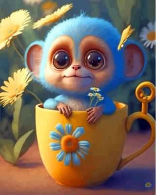 Monkey In A Mug Paint By Numbers