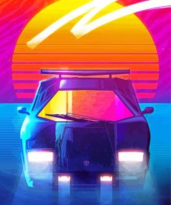 Neon Outrun Paint By Numbers